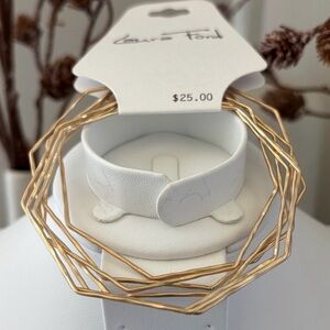 Laura Ford Goldtone Geometrix shape 7 bangles